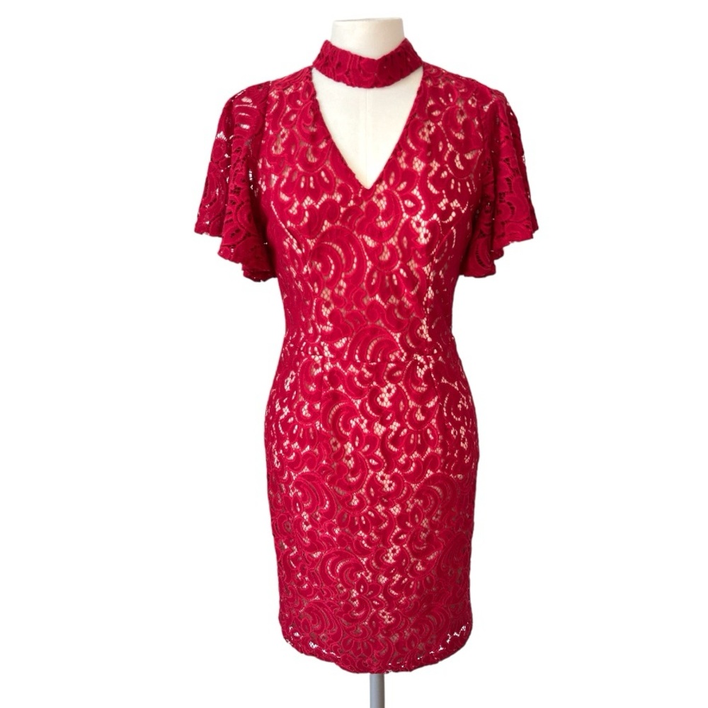 Alexia Admor Lace Mini Red Dress size S